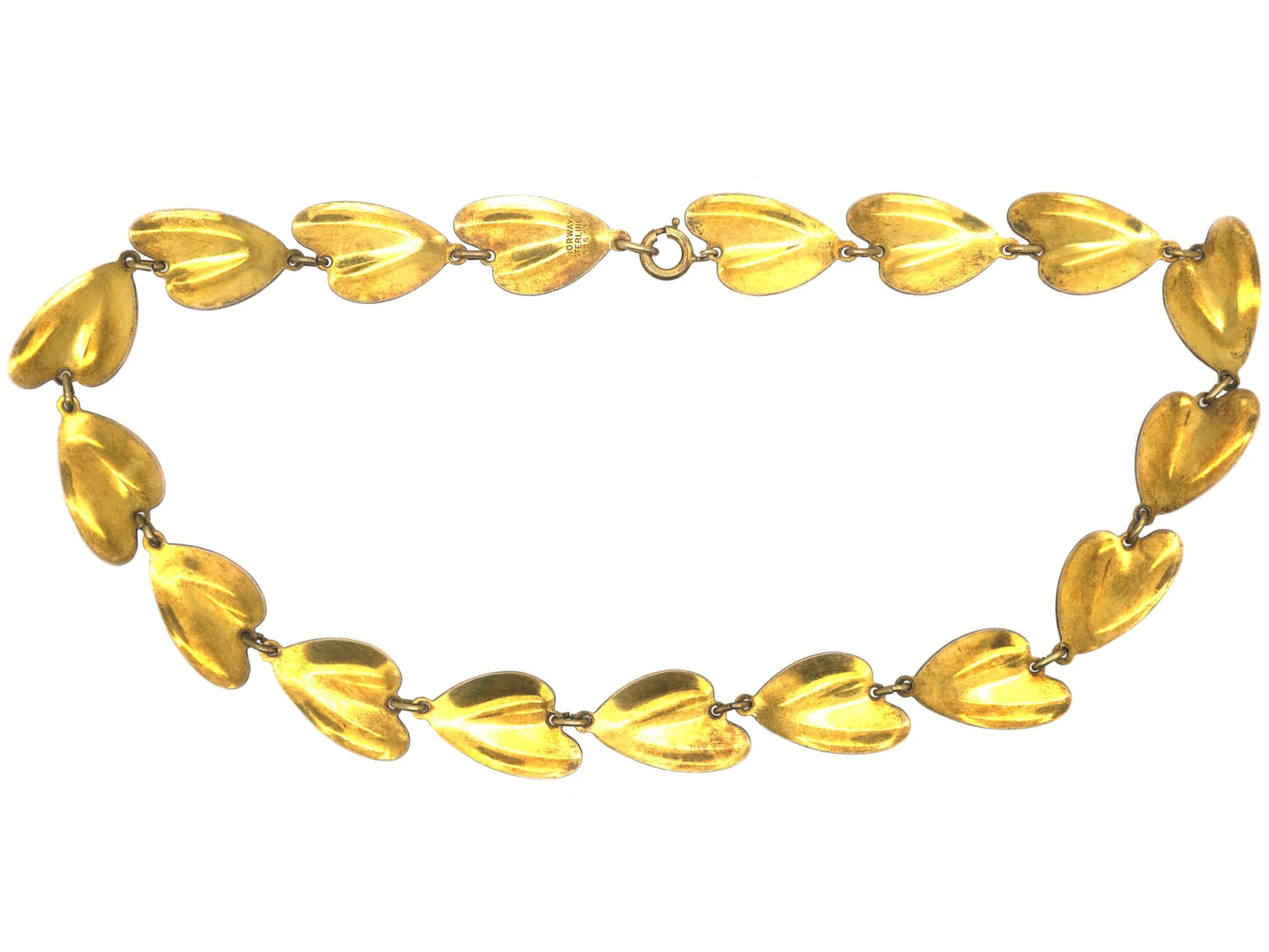 Silver & Red Enamel Lily Pad Necklace By Finn Jensen 5 Silver & Red Enamel Lily Pad Necklace By Finn Jensen - Image 3