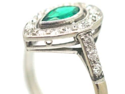 Art Deco Platinum Emerald & Diamond Pear Shaped Ring 11 Art Deco Platinum Emerald & Diamond Pear Shaped Ring -Antique Jewellery Company cd4f4f3b dsc08225 scaled 1