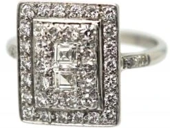 Retro Platinum & Diamond Rectangular Shaped Ring -Antique Jewellery Company ce2fc94e dsc04863 scaled 1