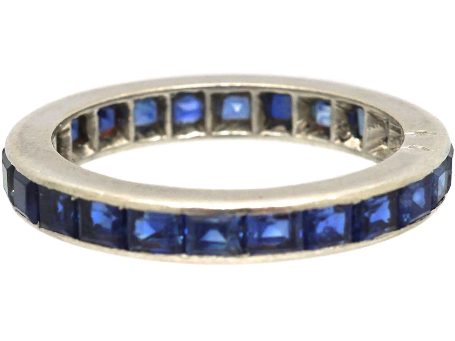 Art Deco French Platinum & Sapphire Eternity Ring 6 Art Deco French Platinum & Sapphire Eternity Ring - Image 4