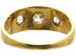 Victorian 18ct Gold, Three Stone Old Mine Cut Diamond Rub Over Set Ring 13 Victorian 18ct Gold, Three Stone Old Mine Cut Diamond Rub Over Set Ring -Antique Jewellery Company cebe967e dsc00868 scaled 1