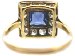 Art Deco 18ct Gold & Platinum Square Sapphire & Diamond Ring 13 Art Deco 18ct Gold & Platinum Square Sapphire & Diamond Ring -Antique Jewellery Company cf5b6bf7 dsc00393 scaled 1