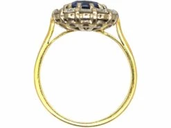 18ct Gold, Sapphire & Diamond Cluster Ring By Deakin & Frances -Antique Jewellery Company cf5bbad8 vintage 18ct gold platinum 1950s sapphire diamond cluster ring scaled 1