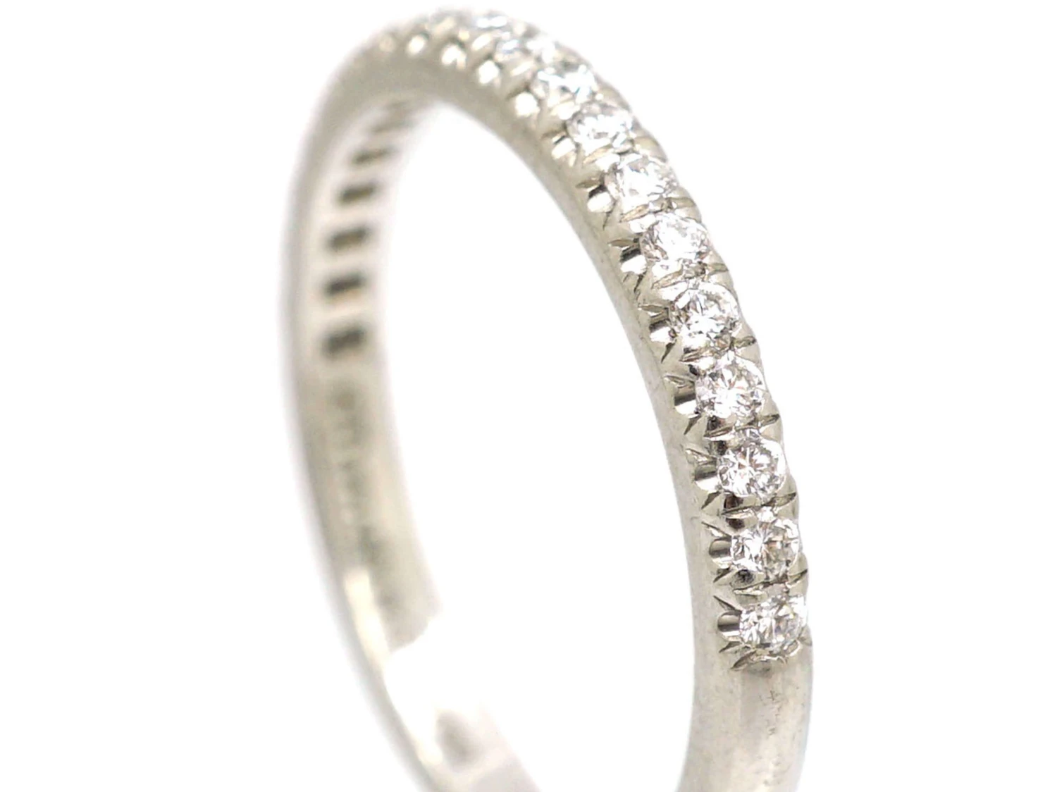 Diamond Set Half Eternity Ring In Original Case By Tiffany & Co 4 Diamond Set Half Eternity Ring In Original Case By Tiffany & Co - Image 2
