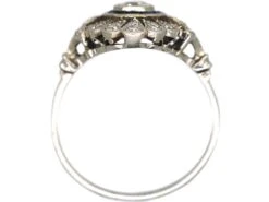 Art Deco Platinum, Sapphire & Diamond Target & Feather Style Ring 12 Art Deco Platinum, Sapphire & Diamond Target & Feather Style Ring -Antique Jewellery Company d48e6e4d dsc02447 scaled 1