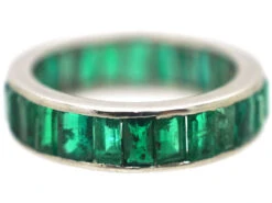Art Deco 18ct White Gold Full Eternity Ring Set With Baguette Cut Emeralds 9 Art Deco 18ct White Gold Full Eternity Ring Set With Baguette Cut Emeralds -Antique Jewellery Company d4ae6cc2 dsc02633 scaled 1