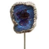 Silver & Blue Agate Geode Tie Pin