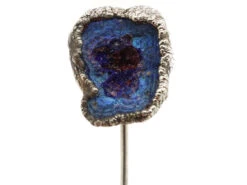 Silver & Blue Agate Geode Tie Pin