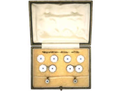 Art Deco 9ct & 18ct Gold Mother Of Pearl & Sapphire Dress Set In Original Case 7 Art Deco 9ct & 18ct Gold Mother Of Pearl & Sapphire Dress Set In Original Case -Antique Jewellery Company d626be88 dsc08810 scaled 1