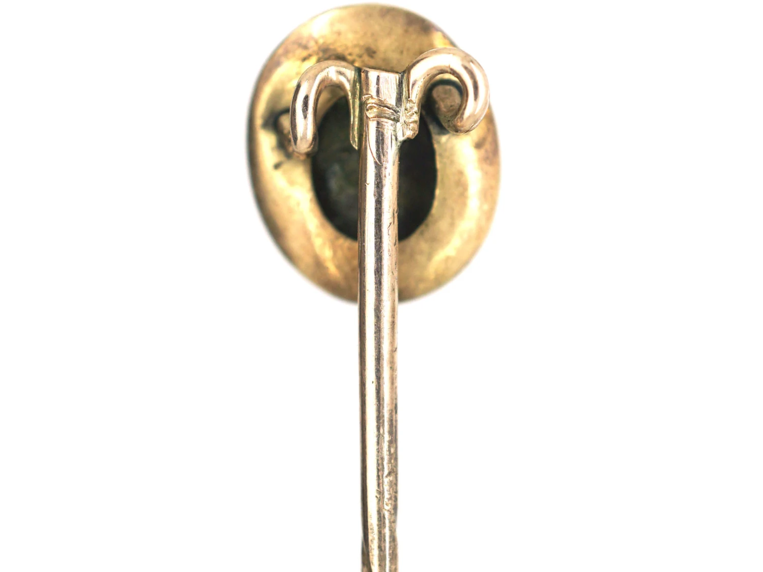 Victorian 9ct Gold & Black Enamel & Natural Split Pearl Forget Me Not Tie Pin 6 Victorian 9ct Gold & Black Enamel & Natural Split Pearl Forget Me Not Tie Pin - Image 4