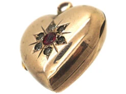 Edwardian 9ct Back & Front Heart Shaped Locket Set With Red & White Paste 8 Edwardian 9ct Back & Front Heart Shaped Locket Set With Red & White Paste -Antique Jewellery Company d710c865 dsc05208 scaled 1