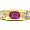 Edwardian 18ct Gold, Ruby & Diamond Rub Over Set Ring 2 Edwardian 18ct Gold, Ruby & Diamond Rub Over Set Ring -Antique Jewellery Company d74b5924 dsc00943
