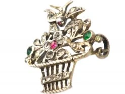 Edwardian Silver & Paste Giardinetti Brooch With Bird -Antique Jewellery Company d8449862 dsc06209 scaled 1