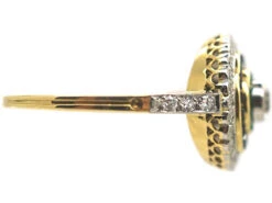 Art Deco 18ct Gold & Platinum, Diamond Emerald & Sapphire Target Ring 14 Art Deco 18ct Gold & Platinum, Diamond Emerald & Sapphire Target Ring -Antique Jewellery Company d9743ff7 dsc05870 scaled 1