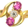 Art Nouveau 14ct Gold Pink Sapphire & Diamond Crossover Ring 1 Art Nouveau 14ct Gold Pink Sapphire & Diamond Crossover Ring -Antique Jewellery Company da8e57b5 dsc02573 scaled 1