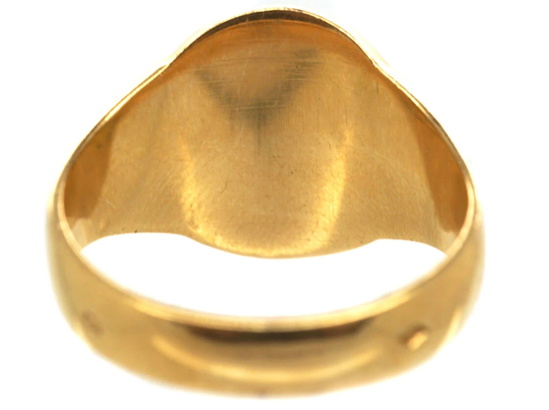French Early 20th Century 18ct Gold Plain Signet Ring 6 French Early 20th Century 18ct Gold Plain Signet Ring - Image 4