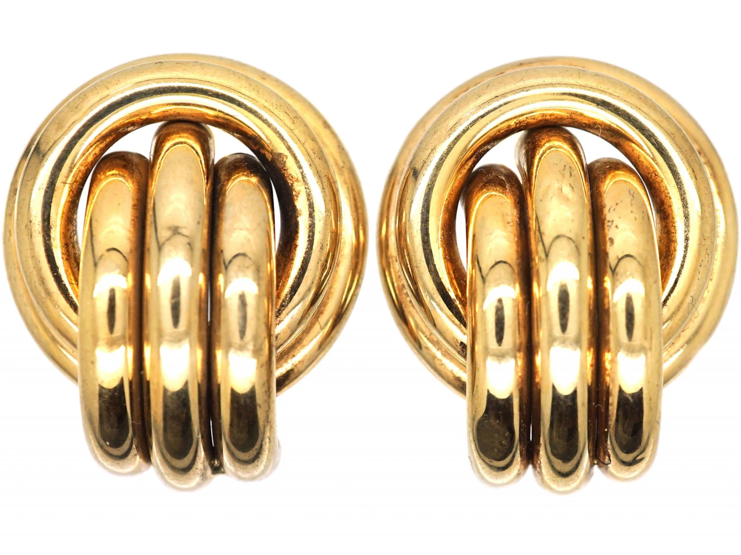 Large 9ct Gold Coil Earrings 3 Large 9ct Gold Coil Earrings