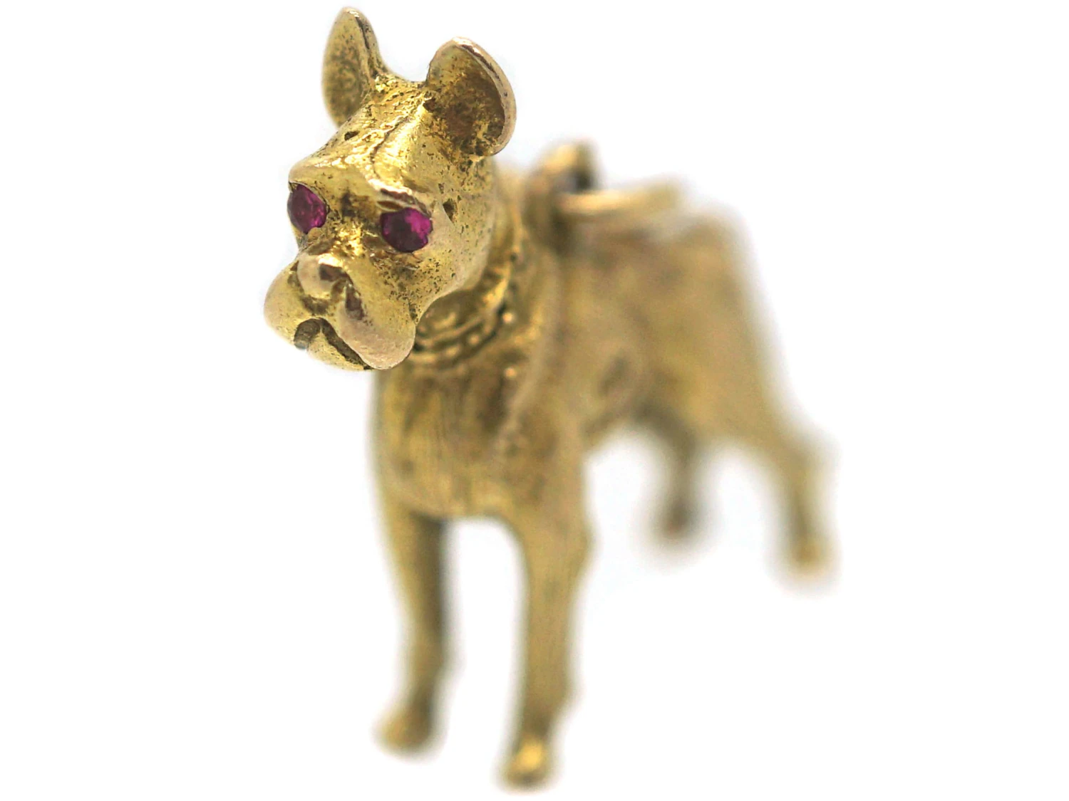 9ct Gold Bulldog Pendant With Ruby Eyes 4 9ct Gold Bulldog Pendant With Ruby Eyes - Image 2