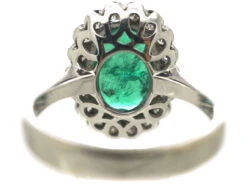 18ct White Gold Emerald & Diamond Oval Shaped Ring -Antique Jewellery Company e024c157 dsc03812 scaled 1