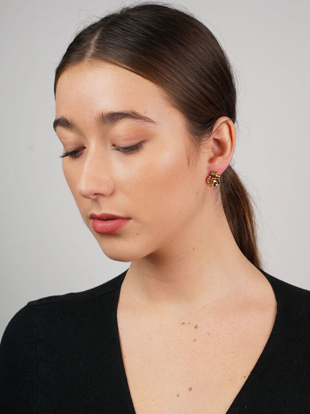 18ct Gold & Diamond Spray Earrings 4 18ct Gold & Diamond Spray Earrings - Image 2