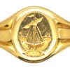 Edwardian 18ct Gold Signet Ring With Intaglio Of A Galleon -Antique Jewellery Company e1496a0f dsc07122