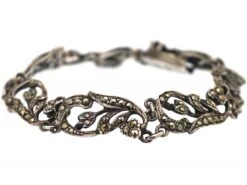 Art Deco Silver & Marcasite Floral Design Bracelet 7 Art Deco Silver & Marcasite Floral Design Bracelet -Antique Jewellery Company e14dd3e6 dsc08586 scaled 1