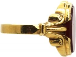 18ct Gold Signet Ring Set With A Carnelian -Antique Jewellery Company e16eb1a7 dsc00311 scaled 1