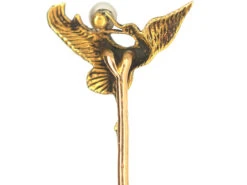 Art Nouveau 18ct Gold Tie Pin Of A Stork With A Pearl In Its Beak -Antique Jewellery Company e1958ad1 dsc00830 scaled 1