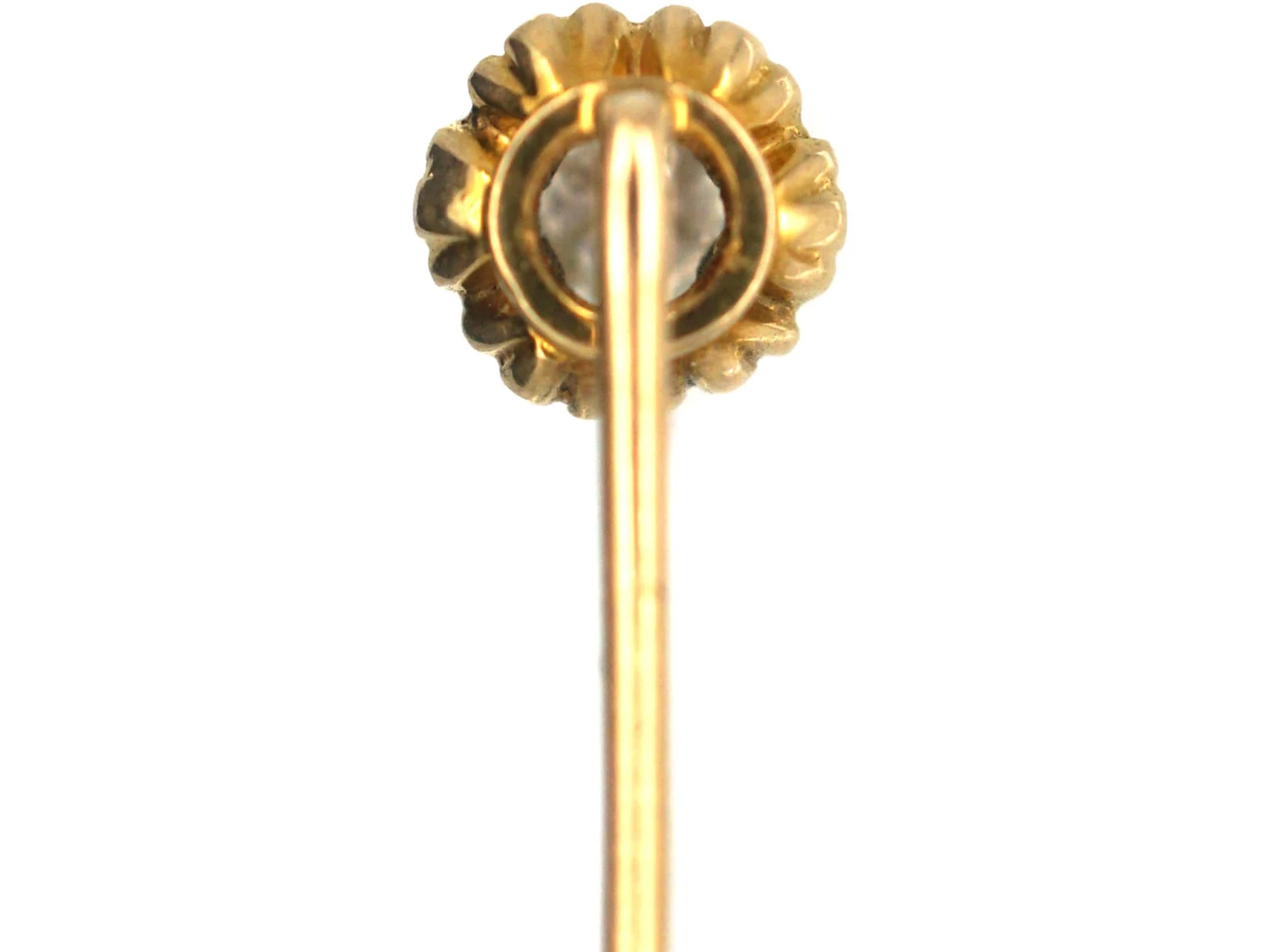 Victorian 18ct Gold Single Old Mine Cut Diamond Stick Pin 5 Victorian 18ct Gold Single Old Mine Cut Diamond Stick Pin - Image 3