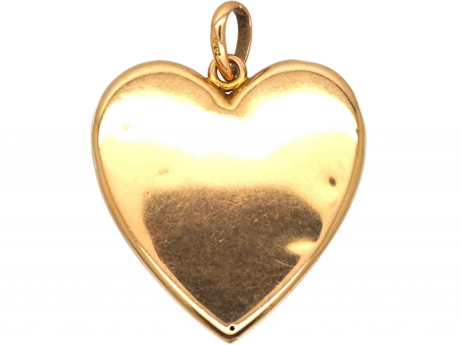 Edwardian 18ct Gold, Large Heart Shaped Pendant With Enamelled Pansy & Natural Split Pearl 5 Edwardian 18ct Gold, Large Heart Shaped Pendant With Enamelled Pansy & Natural Split Pearl - Image 3