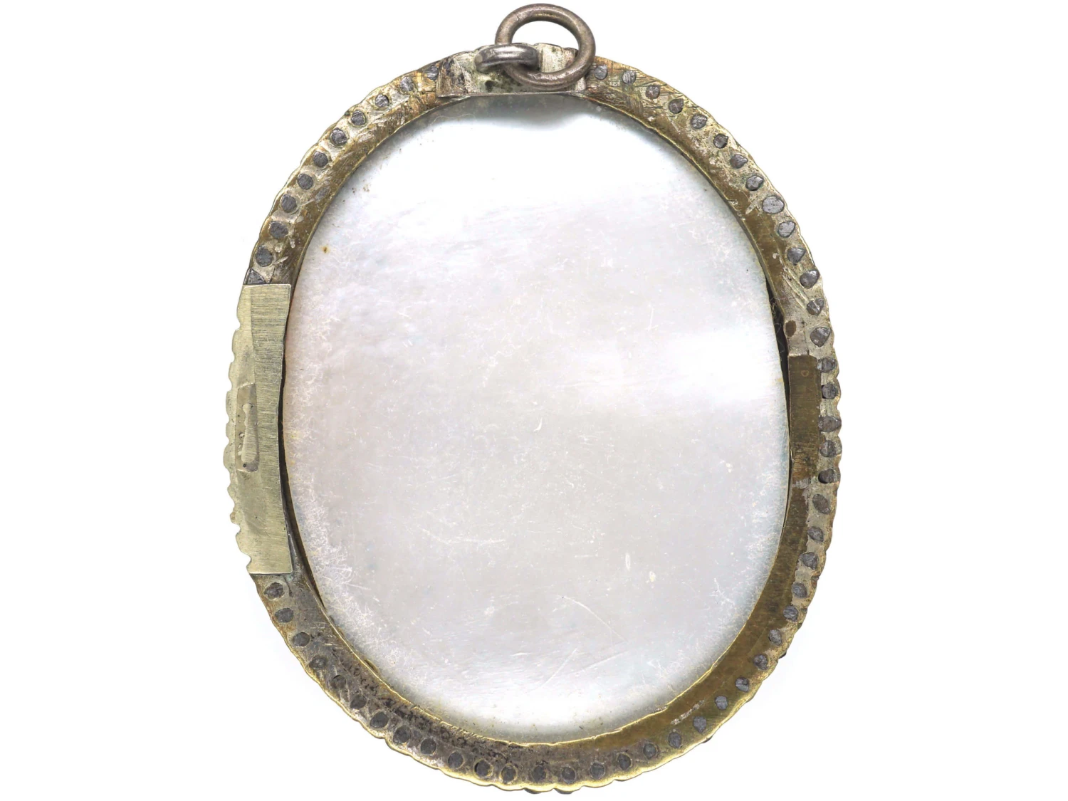 Georgian Cut Steel & Porcelain Pendant Of An Angel 5 Georgian Cut Steel & Porcelain Pendant Of An Angel - Image 3