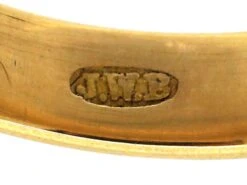 Edwardian 22ct Gold Wedding Band With Hearts & Star Motif 9 Edwardian 22ct Gold Wedding Band With Hearts & Star Motif -Antique Jewellery Company e5054077 dsc03194 scaled 1