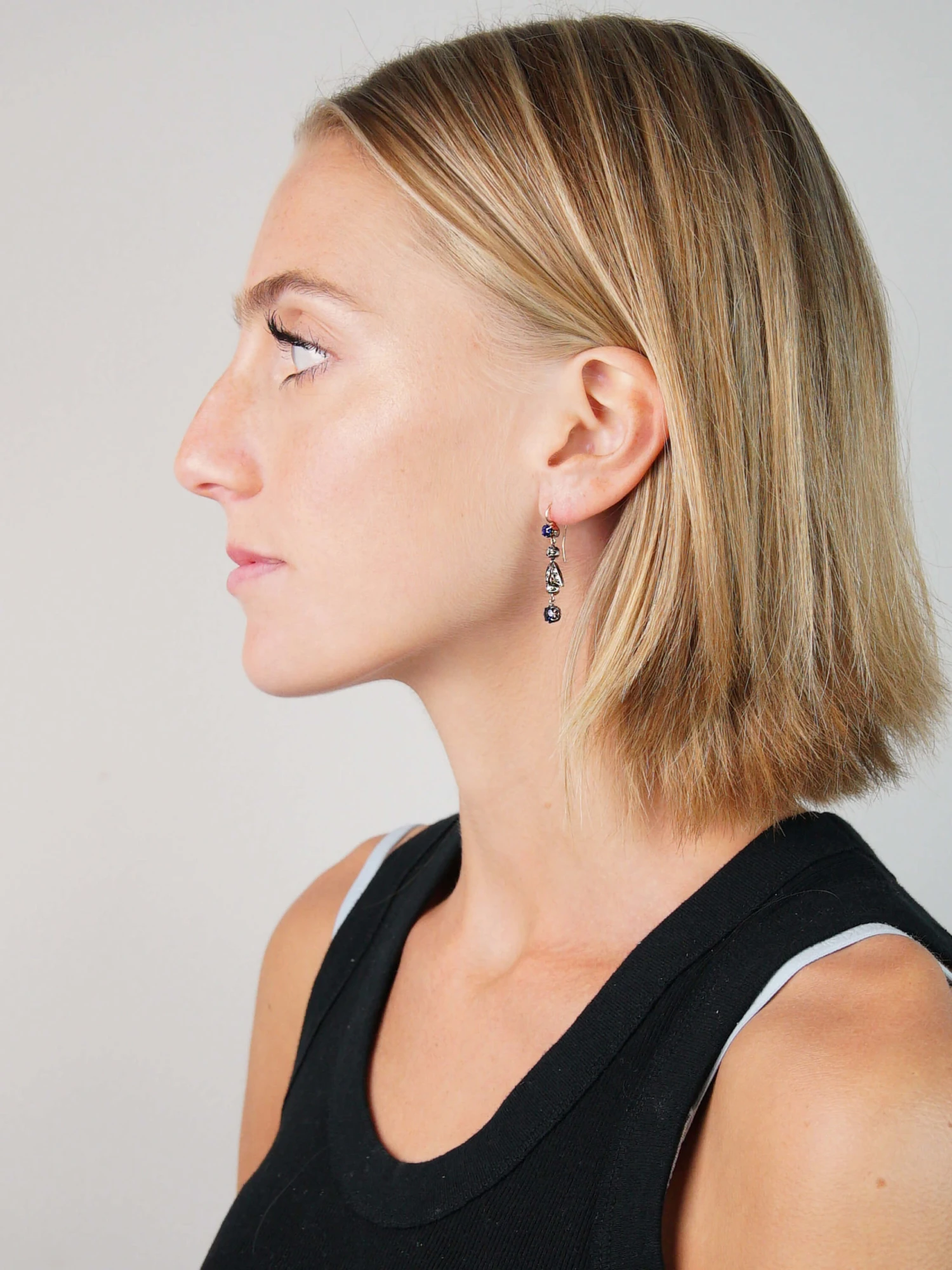 Edwardian Sapphire & Diamond Drop Earrings 4 Edwardian Sapphire & Diamond Drop Earrings - Image 2