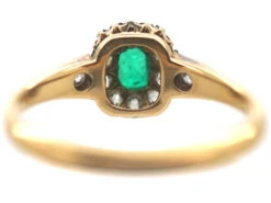 Edwardian 18ct Emerald & Diamond Cluster Ring With Diamond Set Shoulders 14 Edwardian 18ct Emerald & Diamond Cluster Ring With Diamond Set Shoulders -Antique Jewellery Company e73578c2 dsc07693 scaled 1