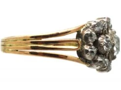 Georgian 15ct Gold OldMine Cut Triple Diamond Cluster Ring -Antique Jewellery Company e87aea10 dsc09567 scaled 1