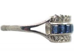 Art Deco Platinum Sapphire & Diamond Three Row Ring 12 Art Deco Platinum Sapphire & Diamond Three Row Ring -Antique Jewellery Company e900d29a dsc05943 scaled 1