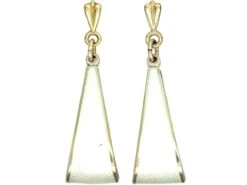 Norwegian Silver & White Enamel Hoop Drop Earrings