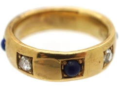 Victorian 22ct Gold Lapis Lazuli & Rose Diamond Eternity Ring 17 Victorian 22ct Gold Lapis Lazuli & Rose Diamond Eternity Ring -Antique Jewellery Company e9663fc9 dsc05532