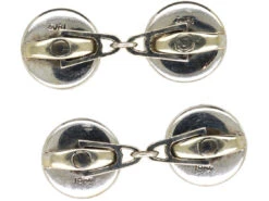 Art Deco 18ct White Gold Mother Of Pearl & Diamond Cufflinks -Antique Jewellery Company ea8741b6 dsc05295