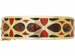Victorian 15ct Gold Bangle Set With Scottish Agates