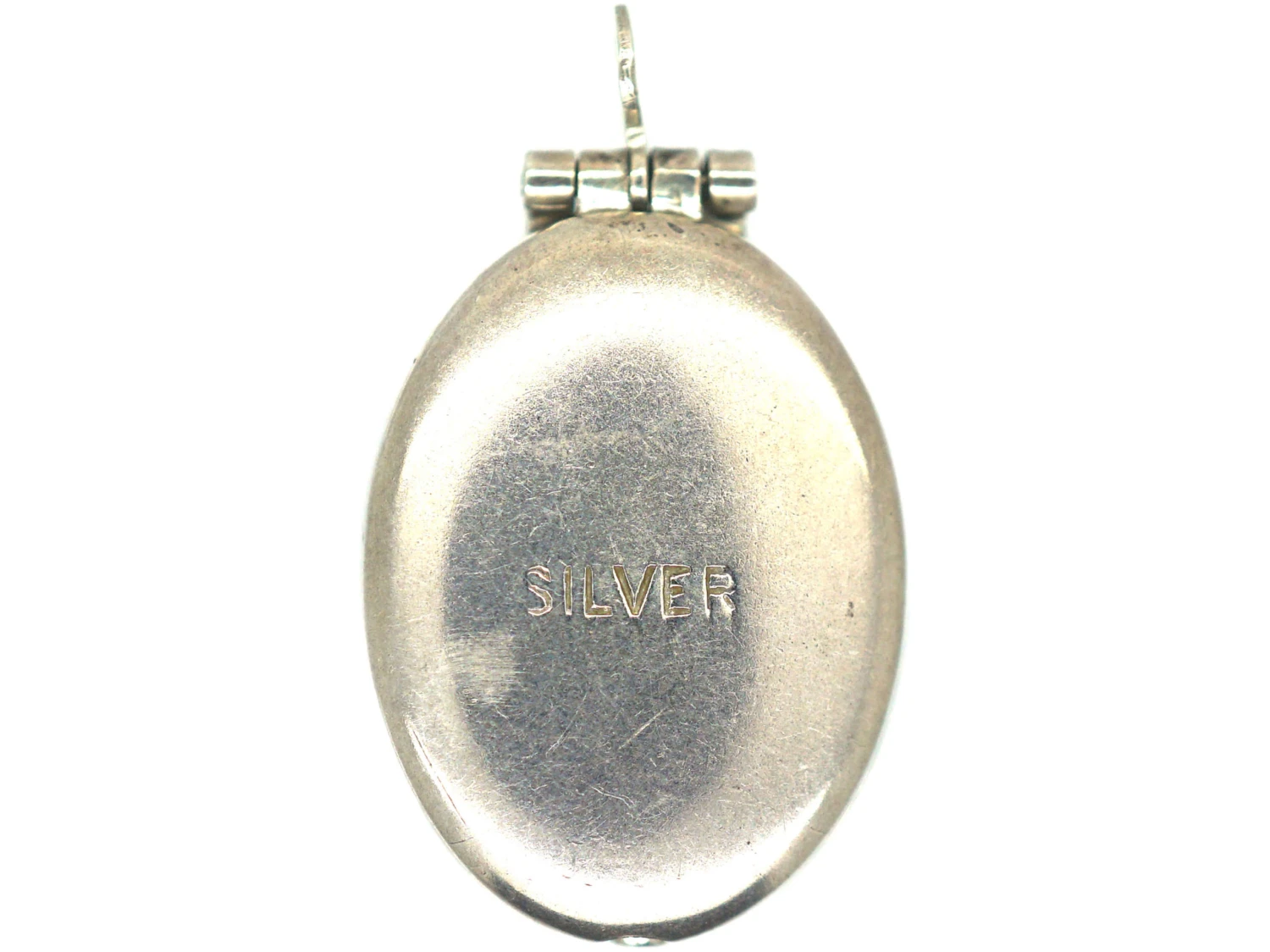 Small Silver Oval Locket With Sunburst Design 5 Small Silver Oval Locket With Sunburst Design - Image 3