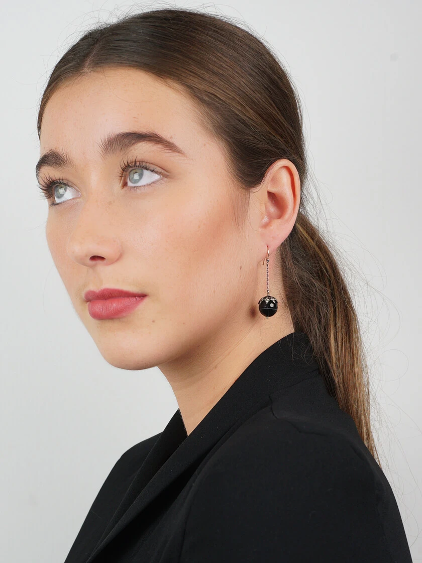 Edwardian Sardonyx & Diamond Drop Earrings 4 Edwardian Sardonyx & Diamond Drop Earrings - Image 2