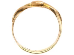 Edwardian 14ct Gold Double Snake Ring Set With A Ruby & Diamond -Antique Jewellery Company ee0bac7a dsc03335