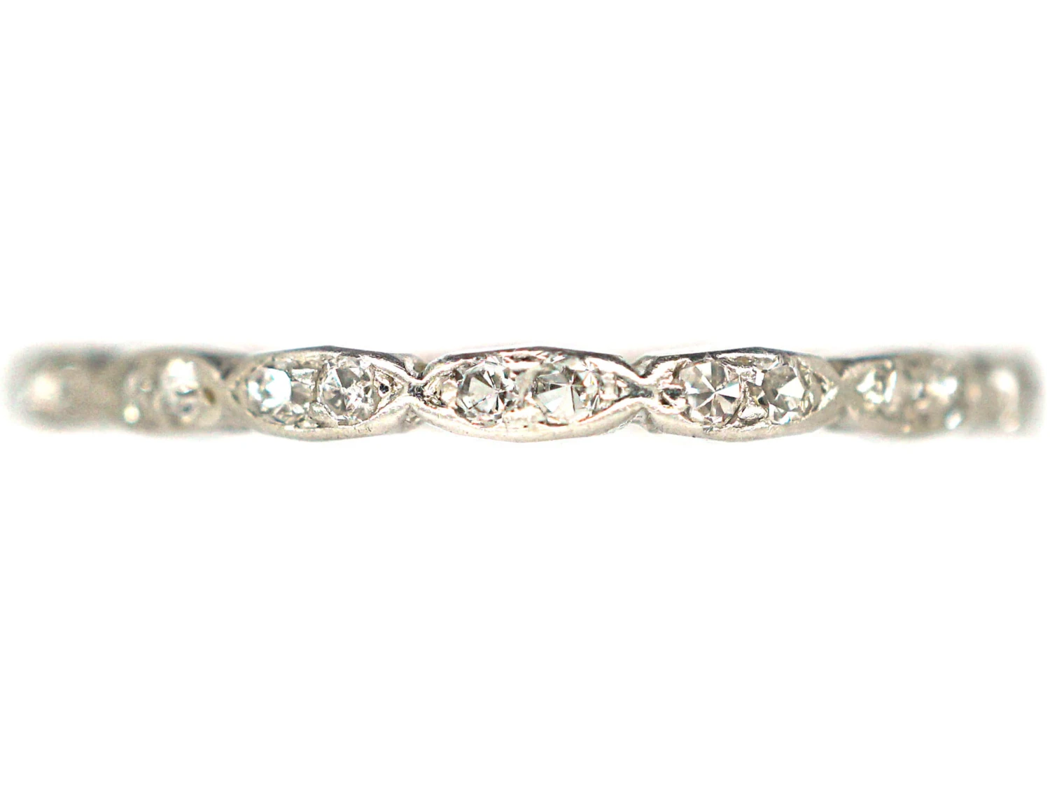 Art Deco Narrow Platinum & Diamond Eternity Ring 3 Art Deco Narrow Platinum & Diamond Eternity Ring