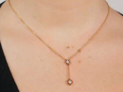 Art Deco Two Diamond Drop Pendant In Original Case -Antique Jewellery Company ee4cbbea nsf05217