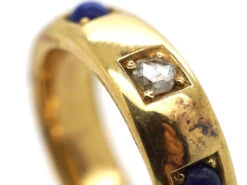Victorian 22ct Gold Lapis Lazuli & Rose Diamond Eternity Ring 12 Victorian 22ct Gold Lapis Lazuli & Rose Diamond Eternity Ring -Antique Jewellery Company ee6227f5 dsc05534