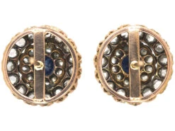 Victorian Sapphire & Rose Diamond Round Earrings 8 Victorian Sapphire & Rose Diamond Round Earrings -Antique Jewellery Company f1378df3 dsc05342 scaled 1
