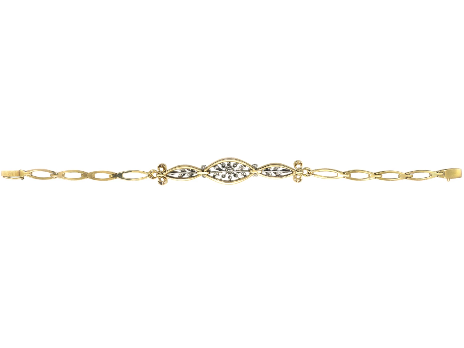 French Belle Epoque 18ct Gold, Platinum & Diamond Bracelet 5 French Belle Epoque 18ct Gold, Platinum & Diamond Bracelet - Image 3