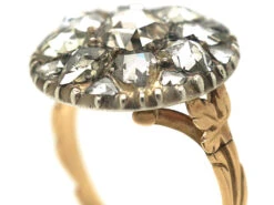 Georgian 14ct Gold & Silver, Rose Diamond Cluster Ring -Antique Jewellery Company f17c0d45 dsc04107 scaled 1