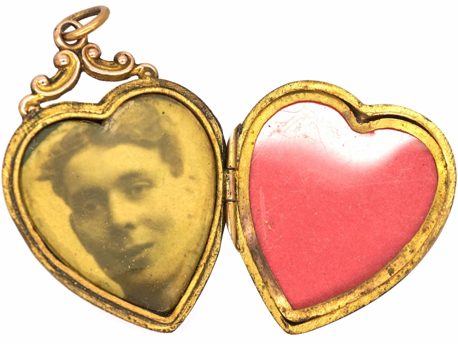 Edwardian 9ct Back & Front Heart Shaped Locket With Flower Motif Set With Paste 4 Edwardian 9ct Back & Front Heart Shaped Locket With Flower Motif Set With Paste - Image 2